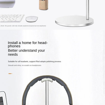 Curved Aluminum Headphone Stand Rack