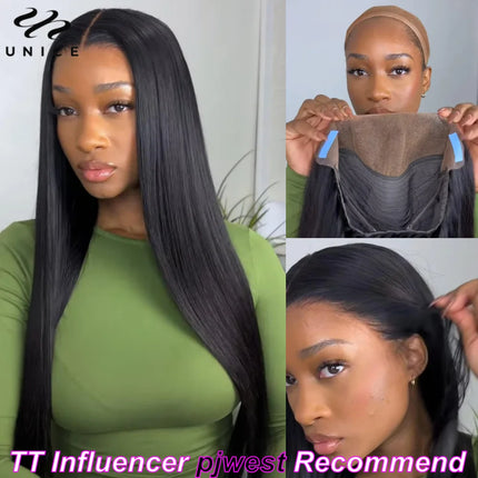 UNice Pre-Everything 13x4 Lace Front Wig – Pre-Bleached, Pre-Cut, Straight Human Hair”