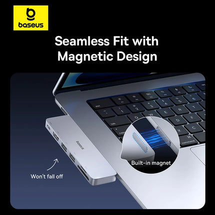 DIBELLAY Dual USB-C Hub 4K HDMI, 40Gbps, USB 3.0, SD/TF for MacBook Pro/Air