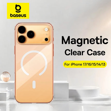 DIBELLAY Magnetic Clear Case for iPhone 17/16/15/14/13 Pro Max (MagSafe Compatible)