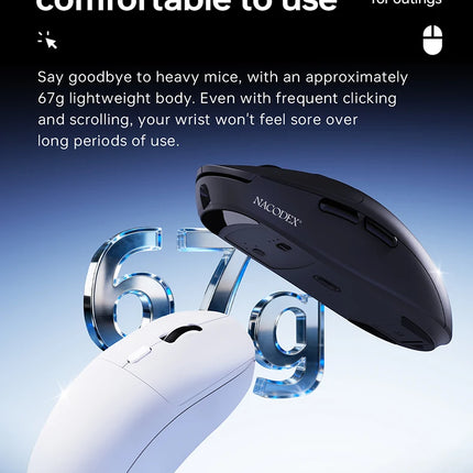 AJAZZ NJ07 Tri-Mode Gaming Mouse – 12800 DPI, Wireless & Wired