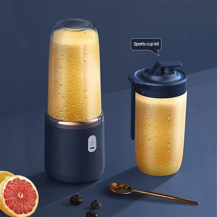 6-Blade Portable Juicer – USB Rechargeable Blender with 2 Cups
