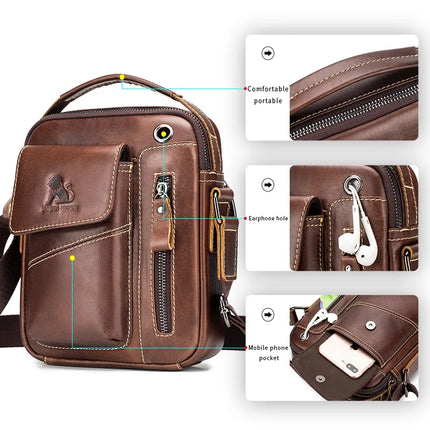 Men's Small Cowhide Single-shoulder Bag genuine leather fashion