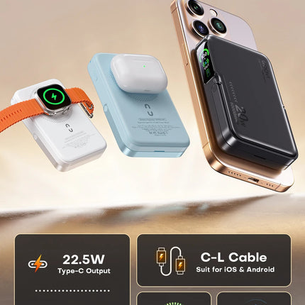 QOOVI Qi2 10000mAh Wireless Power Bank PD20W Fast Charging