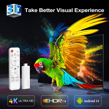 H96 MAX – Mini TV Stick Android 14, Wi-Fi 6, BT, 4K HD, Google Assistant