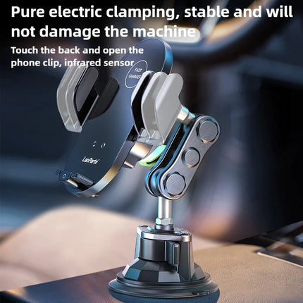 DIBELLAY LanParte – Support Voiture Sans Fil 15W avec Recharge Rapide Auto-Clamp