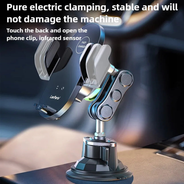 DIBELLAY LanParte – Support Voiture Sans Fil 15W avec Recharge Rapide Auto-Clamp