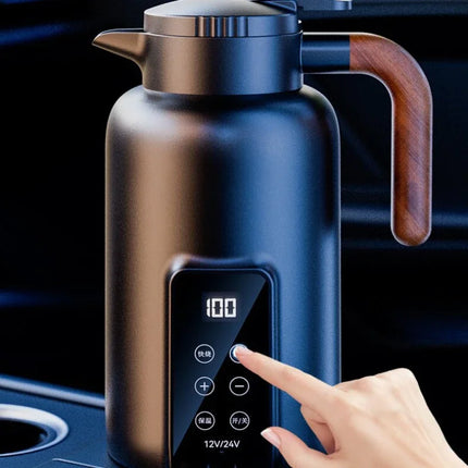 DIBELLAY – Chauffe-Tasse Électrique Voiture 12V/24V en Inox avec Affichage Digital