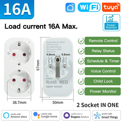 TUYA Smart Plug – WiFi/Zigbee 16A