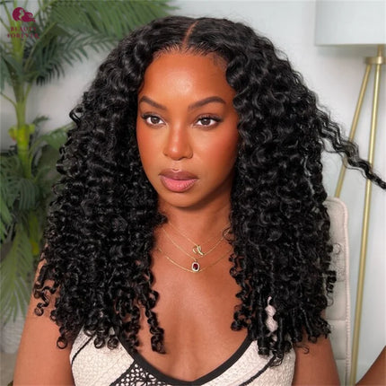 Glueless Finger Coil Wig – Ready to Wear, Human Hair