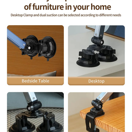 DIBELLAY – Support Tablette & Téléphone de Bureau Ultra Solide à Double Ventouse