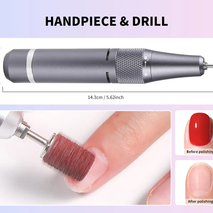 Ponceuse à ongles électrique 35 000 RPM – Rechargeable & portable