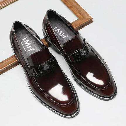 Dress Men's Shoes Premium Leather Glossy Casual Loafers