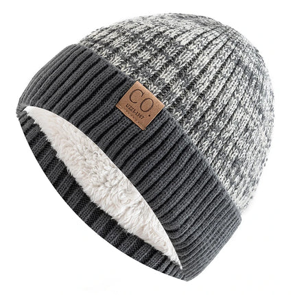 Unisex Two-Tone Fleece-Lined Beanie