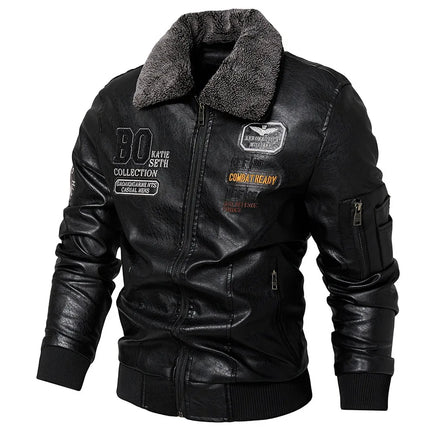 Leather Bomber Jacket Men