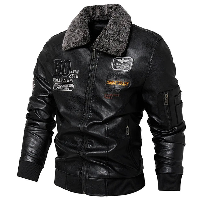 Leather Bomber Jacket Men