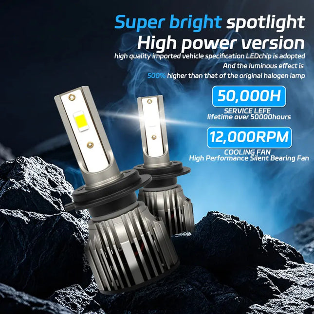 Car Headlight Bulb H1 H3 H7 H11 H8 H9 9005 HB3 H10 9006 HB4 9004 H13 H4/HB2/9003（Hi/Low）Bright Light Auto Accessories LED