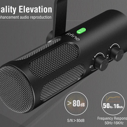 DIBELLAY FIFINE Tank3 USB/XLR Dynamic Microphone – Studio Podcasting, Noise Reduction, Premium Sound