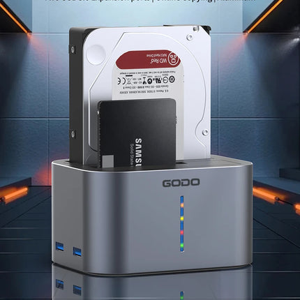 GODO USB 3.0 Dual Bay HDD Docking Station for SATA SSD & HDD