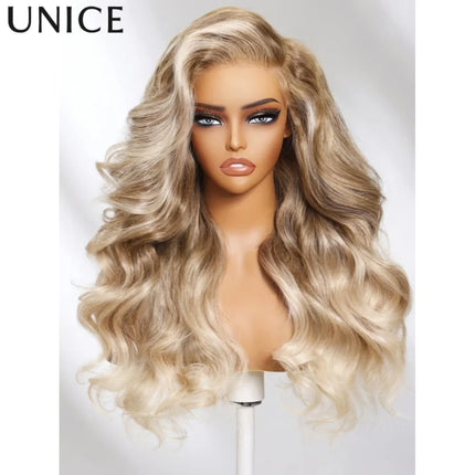 UNice 13x4 Lace Frontal Sandy Blonde Ombre Loose Wave Pre-Everything Wig