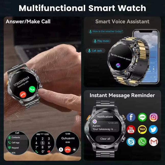 DIBELLAY T-Rex 3 Smartwatch – Military Grade, GPS, Bluetooth, Waterproof