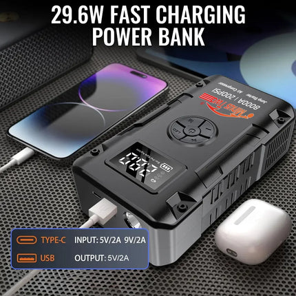 Wireless Car Jump Starter & Portable Power Bank