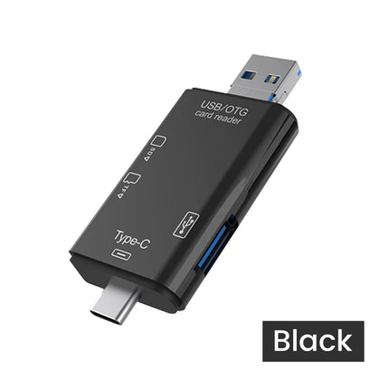 6-in-1 USB 3.0 Card Reader – Type-C & Micro USB OTG