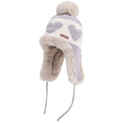 Women’s Heart Pom-Pom Beanie