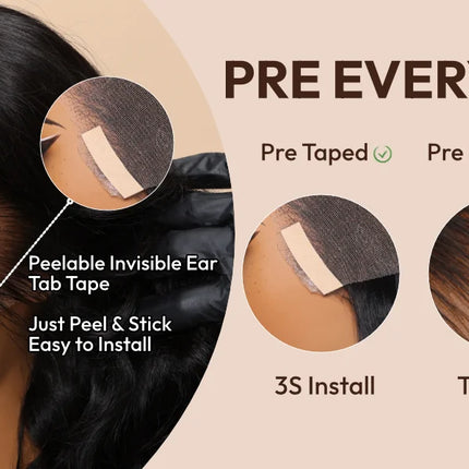 UNice Pre-Everything 13x4 Lace Front Wig – Pre-Bleached, Pre-Cut, Straight Human Hair”