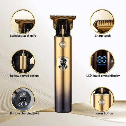Men's Hair Clippers Cordless Rechargeable Led Display Beard