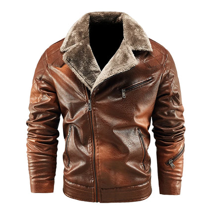 Men’s Faux Leather Fleece Jacket