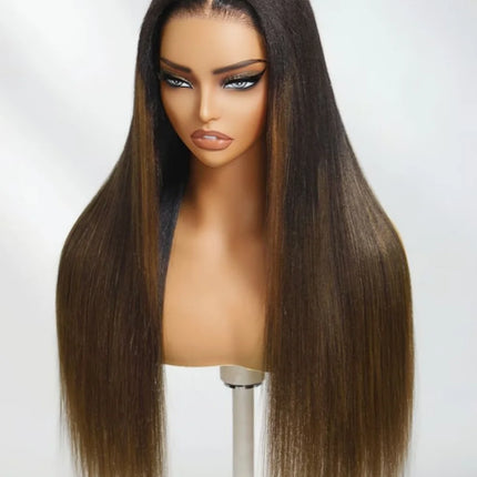 Nadula Glueless Ombre Yaki Straight Wig – 7x5 Lace