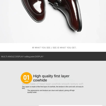 Dress Men's Shoes Premium Leather Glossy Casual Loafers