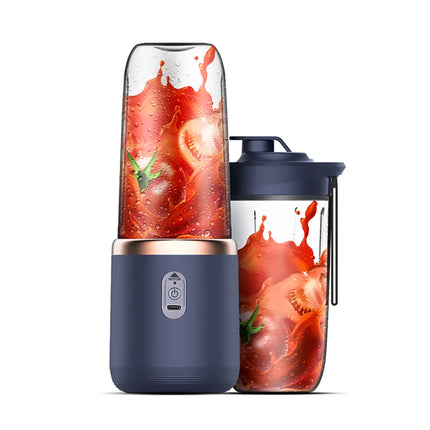 6-Blade Portable Juicer – USB Rechargeable Blender with 2 Cups