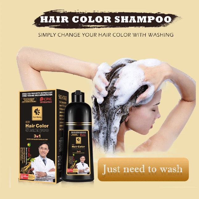 “3-in-1 Black Hair Dye Shampoo