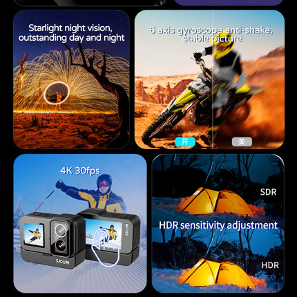 DIBELLAY SJCAM SJ20 4K Dual-Lens Action Camera – Anti-Shake, Waterproof, 5G WiFi, Touch Screen, Motion Detection