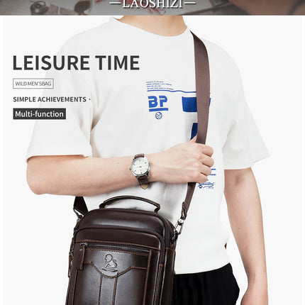 Men's crossbody bag, fashionable leather bag