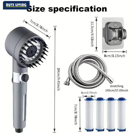 Filtered Handheld Shower Head 3 Spray Modes