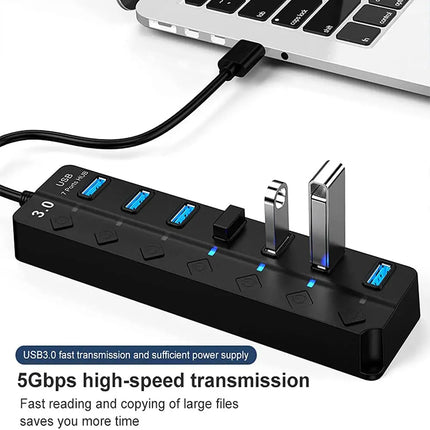 USB 3.0 Hub 7 Ports 5Gbps with Power Switch