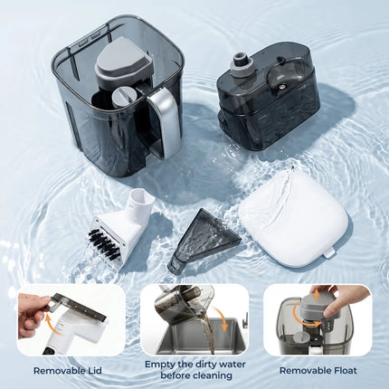 1300W Steam Carpet Cleaner 13kPa Suction 100°C Deep Stain Remover