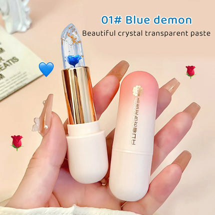Crystal Jelly Lipstick – Color-Changing Petal Lip Balm