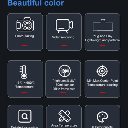 TOOLTOP T7 Thermal Imager 256×192 Android Type-C 25Hz