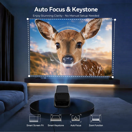 LynCast X5AR Projector 1080P, Android 14, WiFi 6, BT 5.4, Auto Keystone