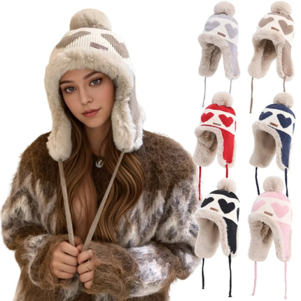 Women’s Heart Pom-Pom Beanie