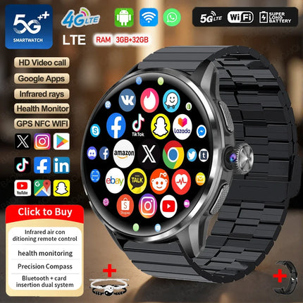 5G AMOLED Smart Watch with GPS & WiFi