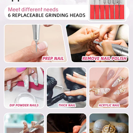 Professional 45,000 RPM Nail Drill Machine – Rechargeable & Low Noise