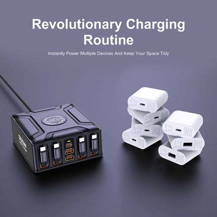 550W 7-in-1 GaN Charging Station with Retractable USB-C Cable