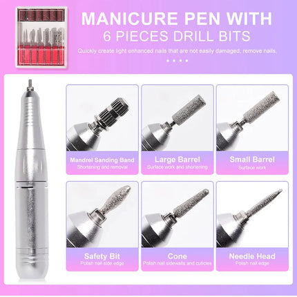45,000 RPM Rechargeable Electric Nail Drill – Professional Portable Manicure Tool