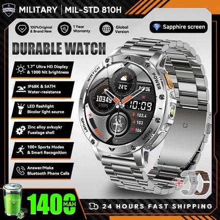 Military Sports Smart Watch with Flashlight