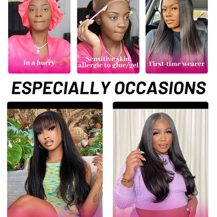 Glueless Ombre Deep Wave Wig – 6x4 HD Lace, Human Hair